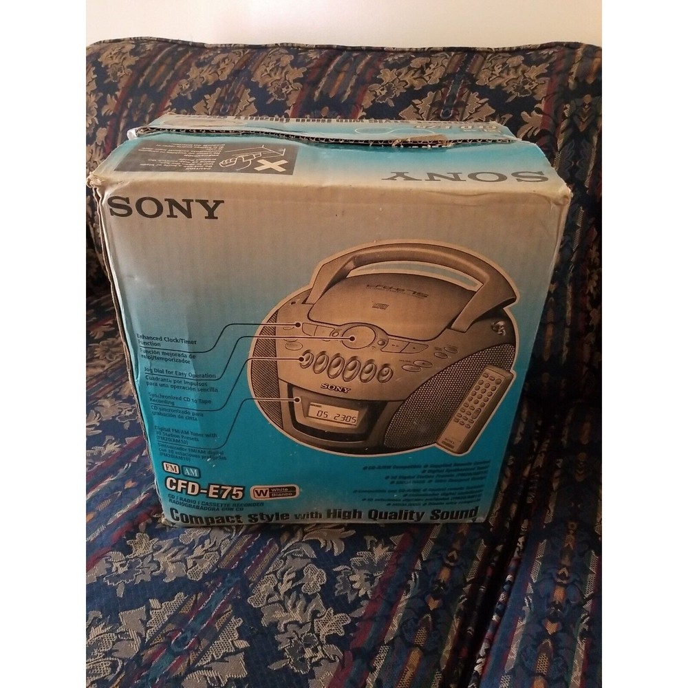 Sony CFD-E75 Boombox  CD- Cassette Player Brand New In Box Rare